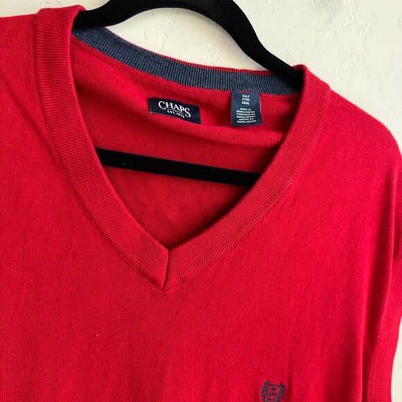 Chaps Red Sweater Vest Size 2XL Tall - Picture 7 of 8